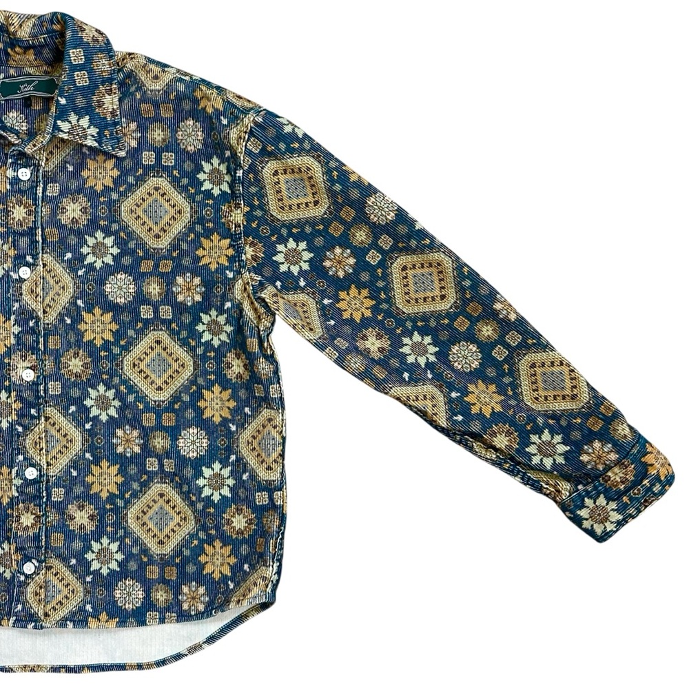 Kith Apollo Button Down Boho Cotton Corduroy Prin… - image 2